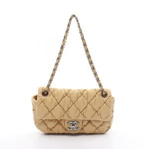 Chanel Bubble Quilt Shoulder Bag Lambskin Beige
